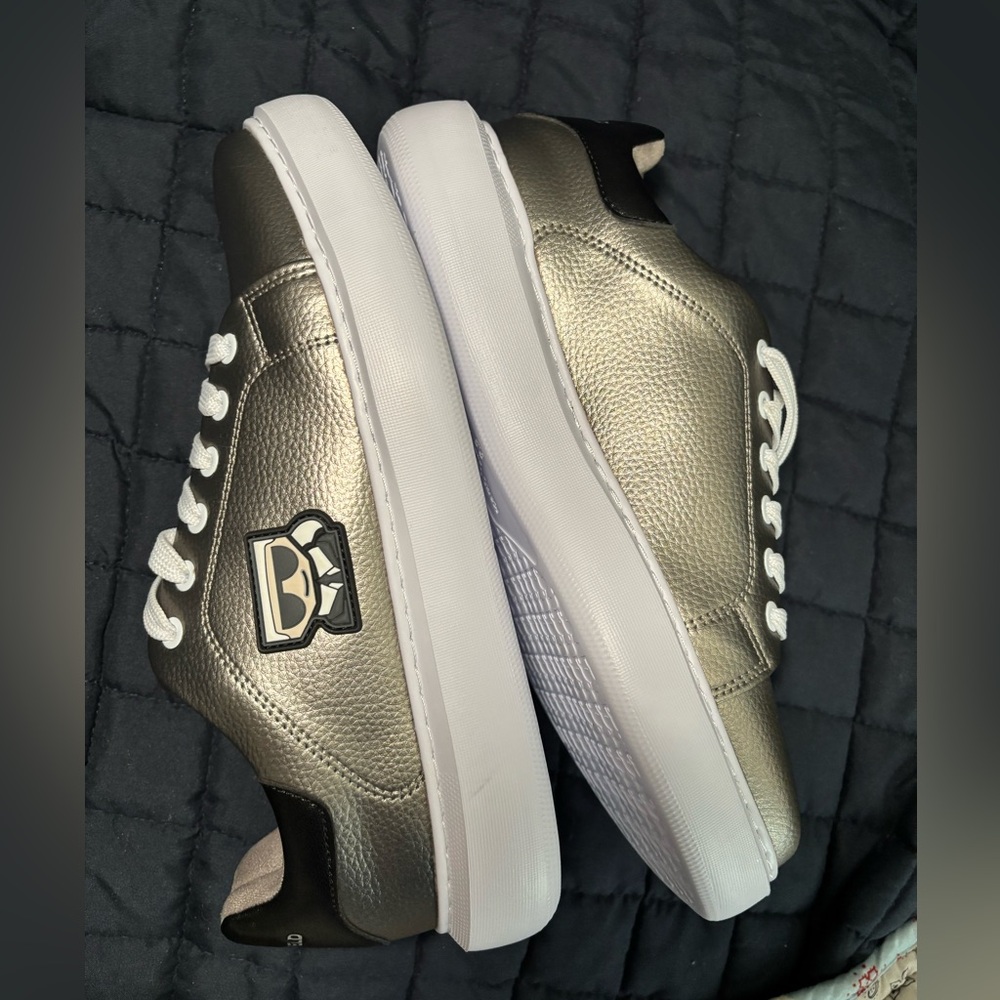 Sold KARL LAGERFELD PARIS
Metallic Leather Sneakers NWT men’s size 9.5 no box
